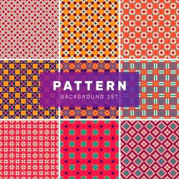 Set of geometric abstract patterns Stock Illustration