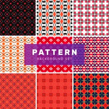 Set of geometric abstract patterns Stock Illustration