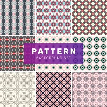 Set of geometric abstract patterns Stock Illustration