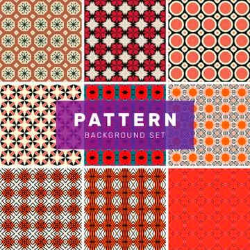Set of geometric abstract patterns Stock Illustration