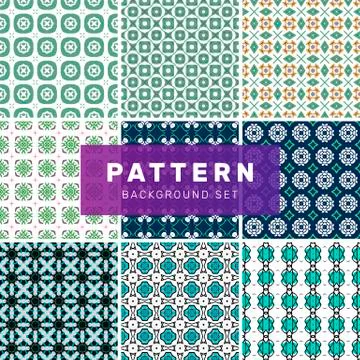 Set of geometric abstract patterns Stock Illustration