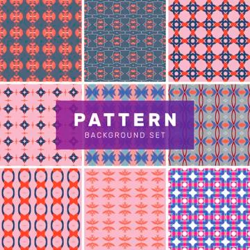 Set of geometric abstract patterns Stock Illustration