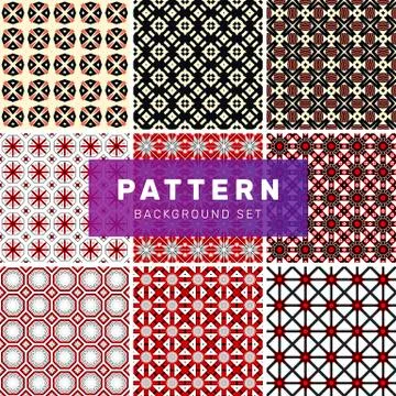 Set of geometric abstract patterns Stock Illustration