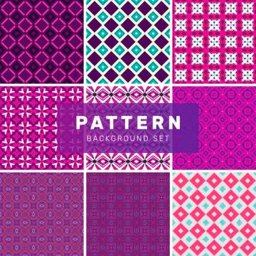 Set of geometric abstract patterns Stock Illustration