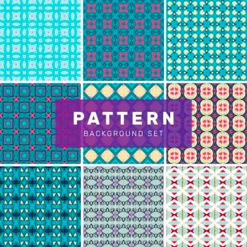 Set of geometric abstract patterns Stock Illustration
