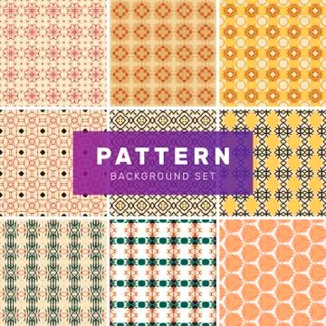 Set of geometric abstract patterns Stock Illustration