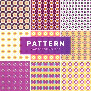 Set of geometric abstract patterns Stock Illustration