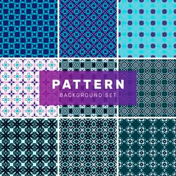 Set of geometric abstract patterns Stock Illustration