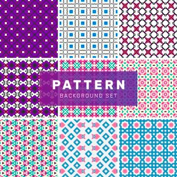 Set of geometric abstract patterns Stock Illustration