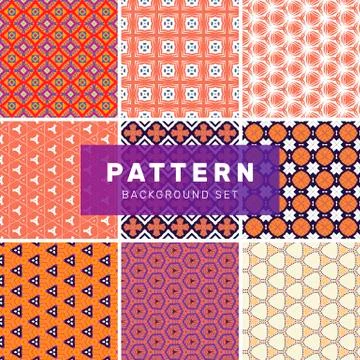 Set of geometric abstract patterns Stock Illustration