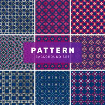 Set of geometric abstract patterns Stock Illustration