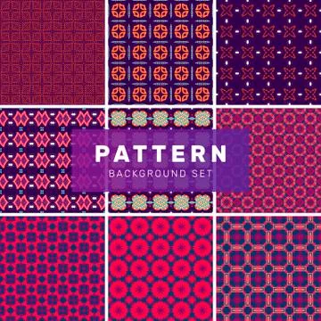 Set of geometric abstract patterns Stock Illustration