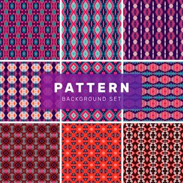 Set of geometric abstract patterns Stock Illustration