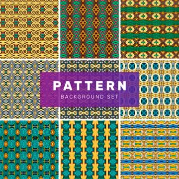 Set of geometric abstract patterns Stock Illustration