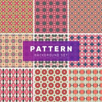 Set of geometric abstract patterns Stock Illustration