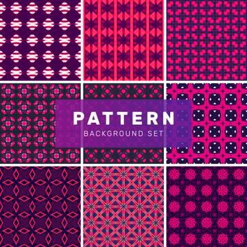 Set of geometric abstract patterns Stock Illustration