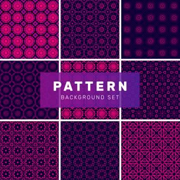 Set of geometric abstract patterns Stock Illustration