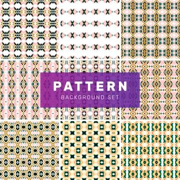 Set of geometric abstract patterns Stock Illustration