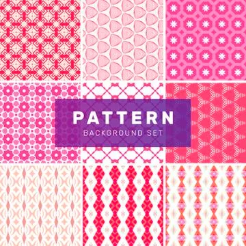 Set of geometric abstract patterns Stock Illustration