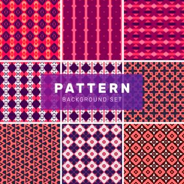 Set of geometric abstract patterns Stock Illustration