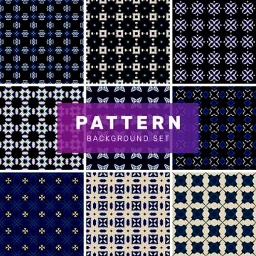 Set of geometric abstract patterns Stock Illustration
