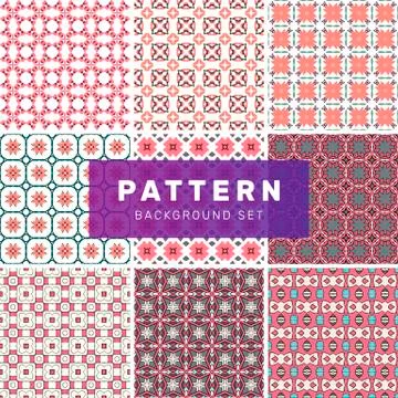 Set of geometric abstract patterns Stock Illustration