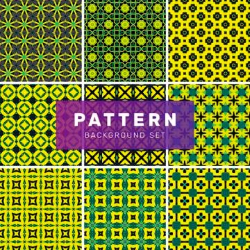 Set of geometric abstract patterns Stock Illustration