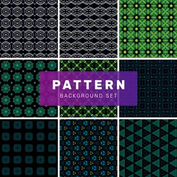 Set of geometric abstract patterns Stock Illustration