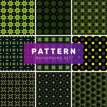 Set of geometric abstract patterns Stock Illustration