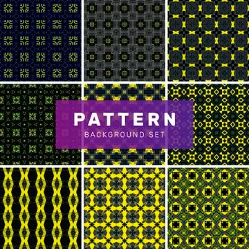 Set of geometric abstract patterns Stock Illustration