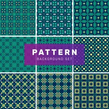Set of geometric abstract patterns Stock Illustration