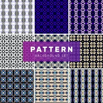 Set of geometric abstract patterns Stock Illustration