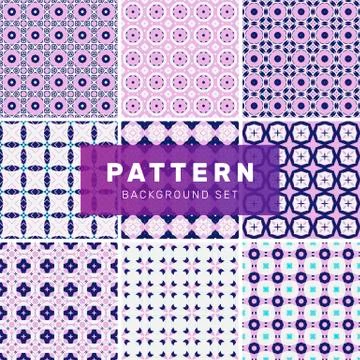 Set of geometric abstract patterns Stock Illustration