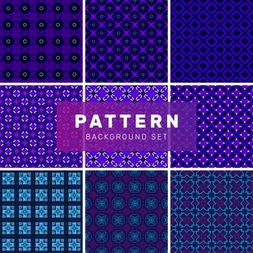 Set of geometric abstract patterns Stock Illustration