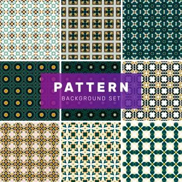 Set of geometric abstract patterns Stock Illustration