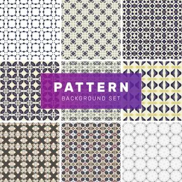 Set of geometric abstract patterns Stock Illustration