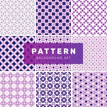 Set of geometric abstract patterns Stock Illustration