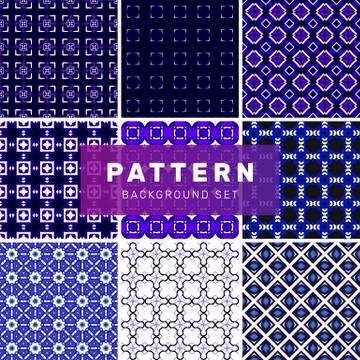 Set of geometric abstract patterns Stock Illustration