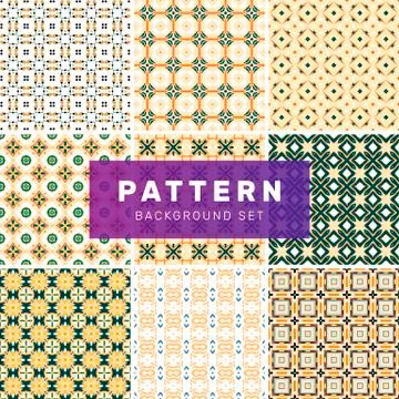 Set of geometric abstract patterns Stock Illustration