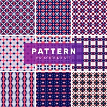 Set of geometric abstract patterns Stock Illustration