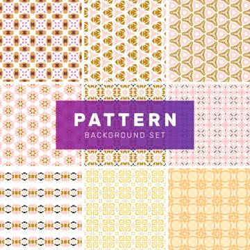 Set of geometric abstract patterns Stock Illustration