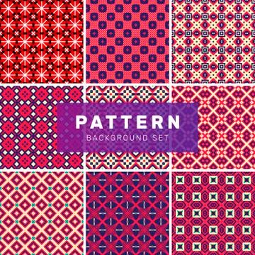 Set of geometric abstract patterns Stock Illustration