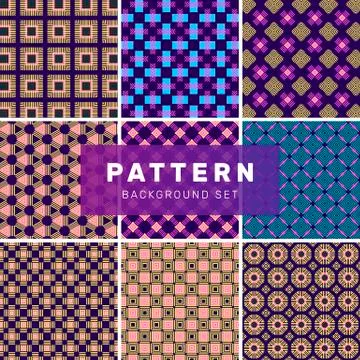 Set of geometric abstract patterns Stock Illustration