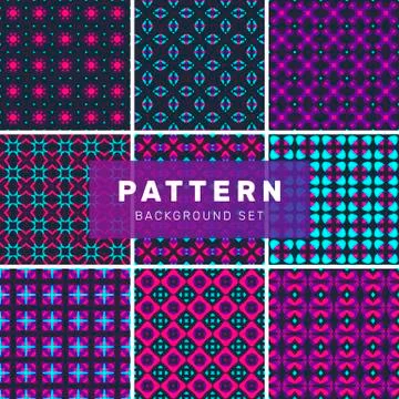 Set of geometric abstract patterns Stock Illustration