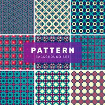 Set of geometric abstract patterns Stock Illustration