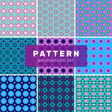 Set of geometric abstract patterns Stock Illustration