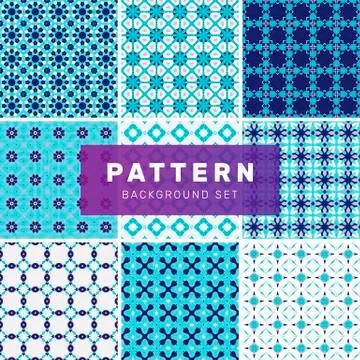 Set of geometric abstract patterns Stock Illustration