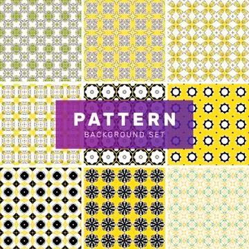 Set of geometric abstract patterns Stock Illustration