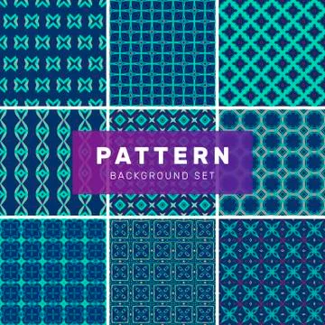 Set of geometric abstract patterns Stock Illustration