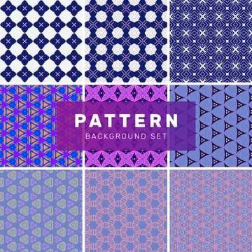 Set of geometric abstract patterns Stock Illustration